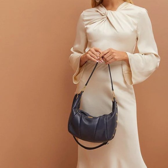 Hammitt MORGAN Blue Pebbled Leather Crossbody Bag NWT - Picture 6 of 13